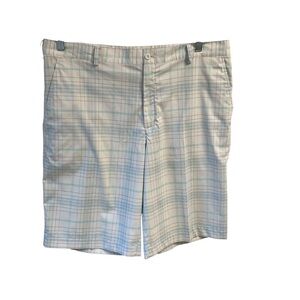 Nike Golf Men's Plaid Shorts White and‎ Green Size 38 Inseam 12”- Vacation